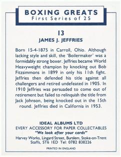 1991 Ideal Albums Boxing Greats #13 James Jeffries Back