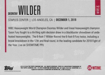 2018 Topps Now Showtime Championship Boxing #WVF-5 Deontay Wilder Back