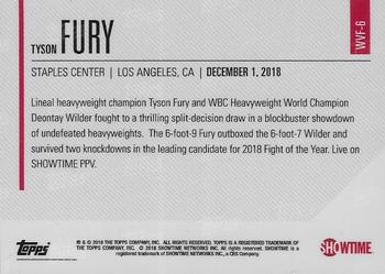 2018 Topps Now Showtime Championship Boxing #WVF-6 Tyson Fury Back