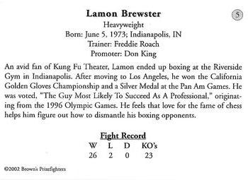 2002 Brown's #5 Lamon Brewster Back