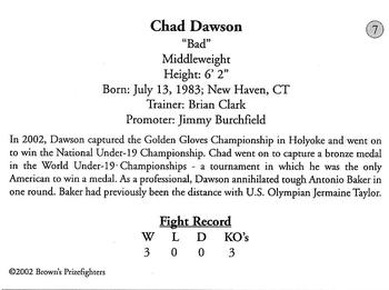 2002 Brown's #7 Chad Dawson Back