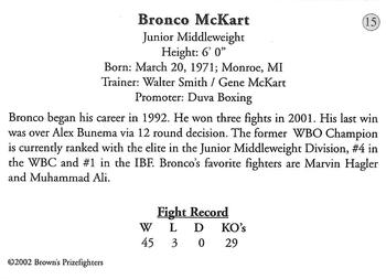 2002 Brown's #15 Bronco McKart Back