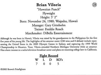 2002 Brown's #28 Brian Viloria Back