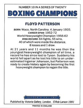 1991 Victoria Gallery Heavyweights (Blue Back) #10 Floyd Patterson Back