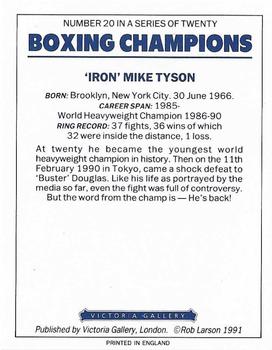 1991 Victoria Gallery Heavyweights (Blue Back) #20 Mike Tyson Back