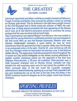 1993 Sporting Profiles - The Greatest #2 Olympic Games Back