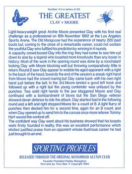 1993 Sporting Profiles - The Greatest #3 Clay v Moore Back