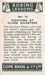 1935 Cope Bros. Boxing Lessons #14 Fighting at Close Quarters Back