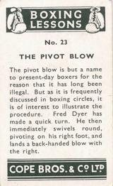 1935 Cope Bros. Boxing Lessons #23 The Pivot Blow Back