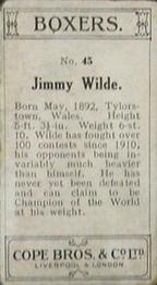 1915 Cope Bros. Boxers #45 Jimmy Wilde Back