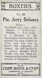 1915 Cope Bros. Boxers #59 Jerry Delaney Back