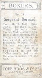 1915 Cope Bros. Boxers #78 Sergeant Bernard Back
