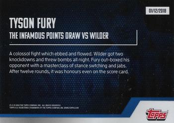 2020 Topps On-Demand Tyson Fury Autograph Edition #NNO The Infamous Points Draw vs Wilder Back