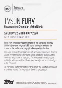 2020 Topps Signature Performance Tyson Fury - Purple #NNO Tyson Fury Back