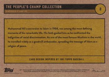 2021 Topps Muhammad Ali The People's Champ - Black #2 Cassius Clay Jr. Back