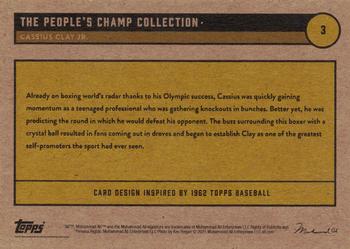2021 Topps Muhammad Ali The People's Champ - Black #3 Cassius Clay Jr. Back