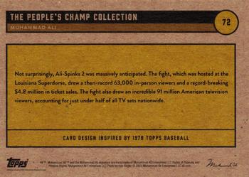 2021 Topps Muhammad Ali The People's Champ - Red #72 Muhammad Ali Back