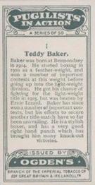 1928 Ogden's Pugilists in Action #1 Teddy Baker Back