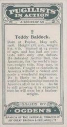 1928 Ogden's Pugilists in Action #2 Teddy Baldock Back