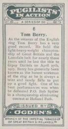 1928 Ogden's Pugilists in Action #6 Tom Berry Back