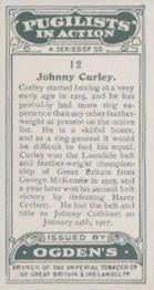 1928 Ogden's Pugilists in Action #12 Johnny Curley Back