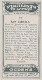 1928 Ogden's Pugilists in Action #22 Len Johnson Back