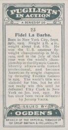 1928 Ogden's Pugilists in Action #23 Fidel La Barba Back