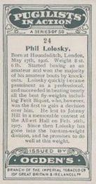 1928 Ogden's Pugilists in Action #24 Phil Lolosky Back