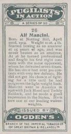 1928 Ogden's Pugilists in Action #26 Alf Mancini Back