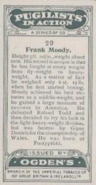 1928 Ogden's Pugilists in Action #29 Frank Moody Back