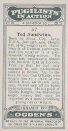 1928 Ogden's Pugilists in Action #37 Ted Sandwina Back