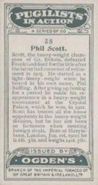 1928 Ogden's Pugilists in Action #38 Phil Scott Back