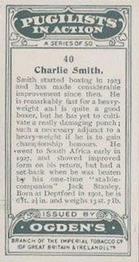 1928 Ogden's Pugilists in Action #40 Charlie Smith Back