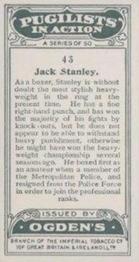 1928 Ogden's Pugilists in Action #43 Jack Stanley Back