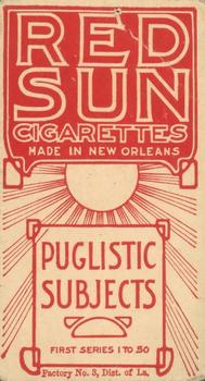 1910 Red Sun Pugilistic Subjects T226 #NNO Joe Jeannette Back