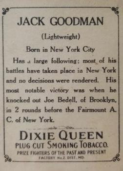 1910 Dixie Queen Prizefighters of the Past and Present T223 #NNO Jack Goodman Back