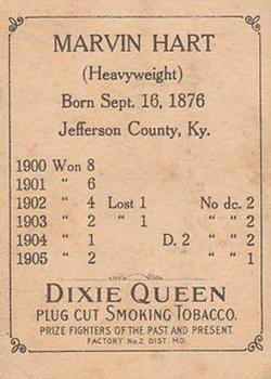 1910 Dixie Queen Prizefighters of the Past and Present T223 #NNOO Marvin Hart Back