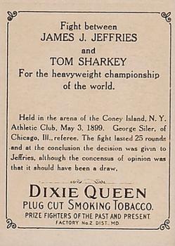 1910 Dixie Queen Prizefighters of the Past and Present T223 #NNO James Jeffries / Tom Sharkey Back