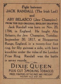 1910 Dixie Queen Prizefighters of the Past and Present T223 #NNO Jack Randall / Aby Belasco Back
