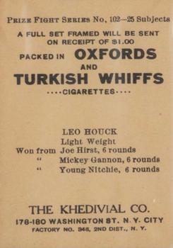 1910 Khedivial / Surbrug Prize Fight Series T225 #NNO Leo Houck Back