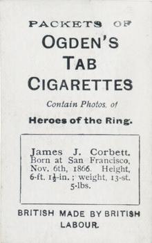1901 Ogden's Heroes of the Ring #NNO James J. Corbett Back