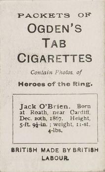 1901 Ogden's Heroes of the Ring #NNO Jack O’Brien Back