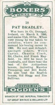 1915 Ogden’s Boxers #18 Pat Bradley Back
