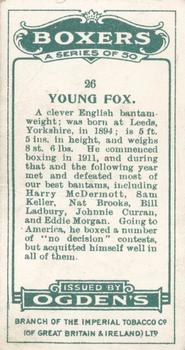 1915 Ogden’s Boxers #26 Young Fox Back