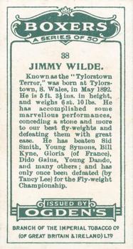 1915 Ogden’s Boxers #38 Jimmy Wilde Back
