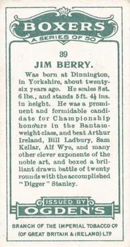 1915 Ogden’s Boxers #39 Jim Berry Back