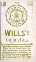 1911 Wills's Boxers (Green Stars & Circle Back) #NNO Tommy Burns Back