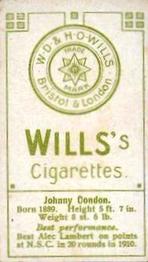 1911 Wills's Boxers (Green Stars & Circle Back) #NNO Johnny Condon Back