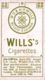 1911 Wills's Boxers (Green Stars & Circle Back) #NNO James Jeffries Back