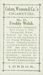 1912 Cohen Weenan & Co. Famous Boxers #21 Freddy Welsh Back